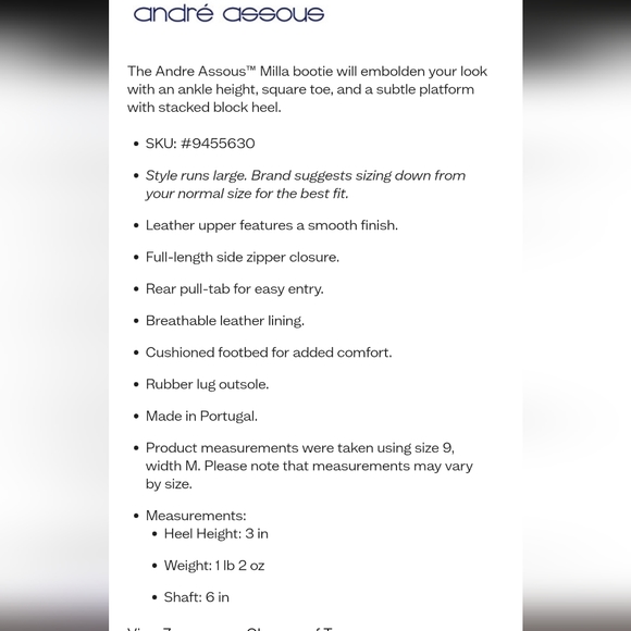 NWOT Andre Assous Milla Genuine Leather Ankle Boots in Black Sz. 8.5 - Picture 15 of 15